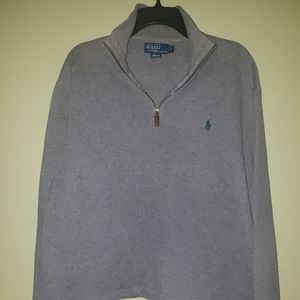 MENS POLO PULLOVER SWEATER GRAY SIZE L